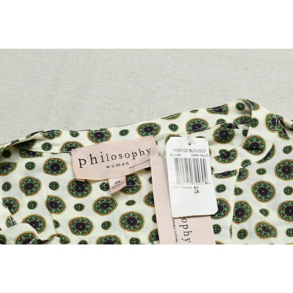 NEW Philosophy Women's Top Plus Size 2X Long Sleeve V Neck - Picture 2 of 8